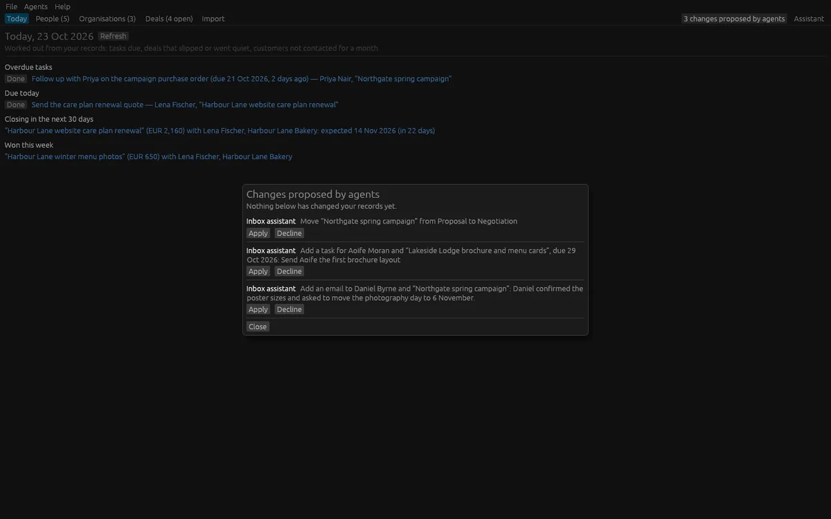 CRM Lite: Agent proposals