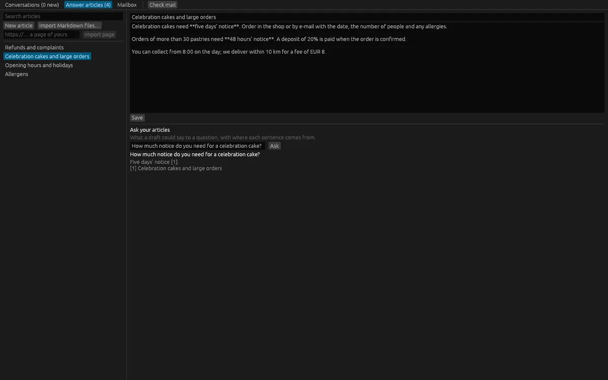 Support Desk Lite: Ask